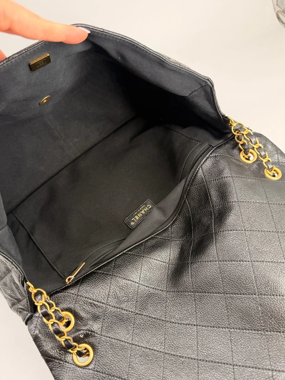 Chanel Travel XXL Black Grained Calfskin Shoulder Bag